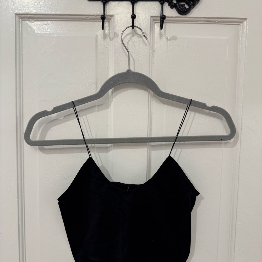 Free People Black Sleeveless Crop Top